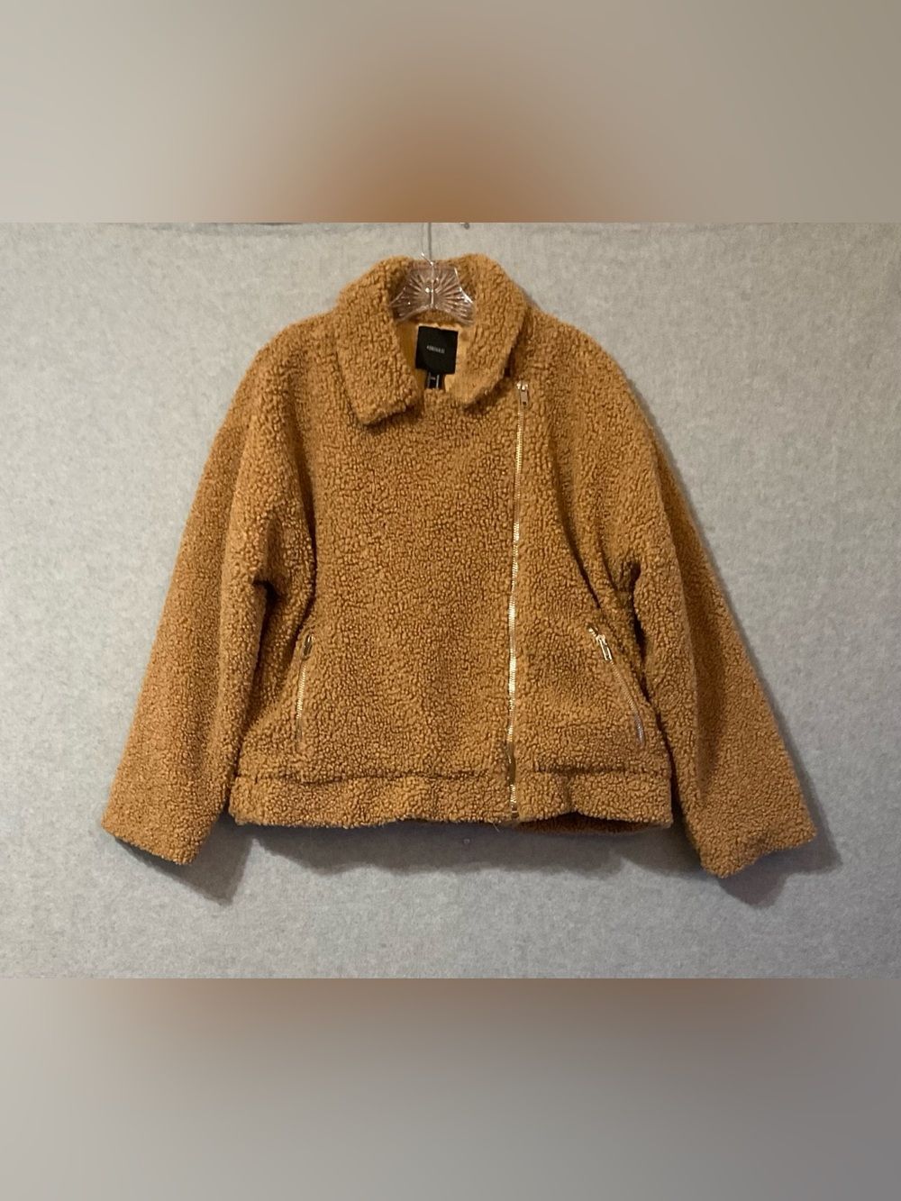 Forever 21 Cozy Teddy Sherpa Jacket - Camel Sz M